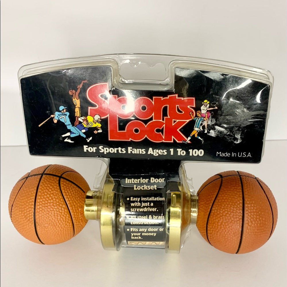 💔SOLD💔 NIB New Vintage Rare SportsLock Basketball Doorknobs